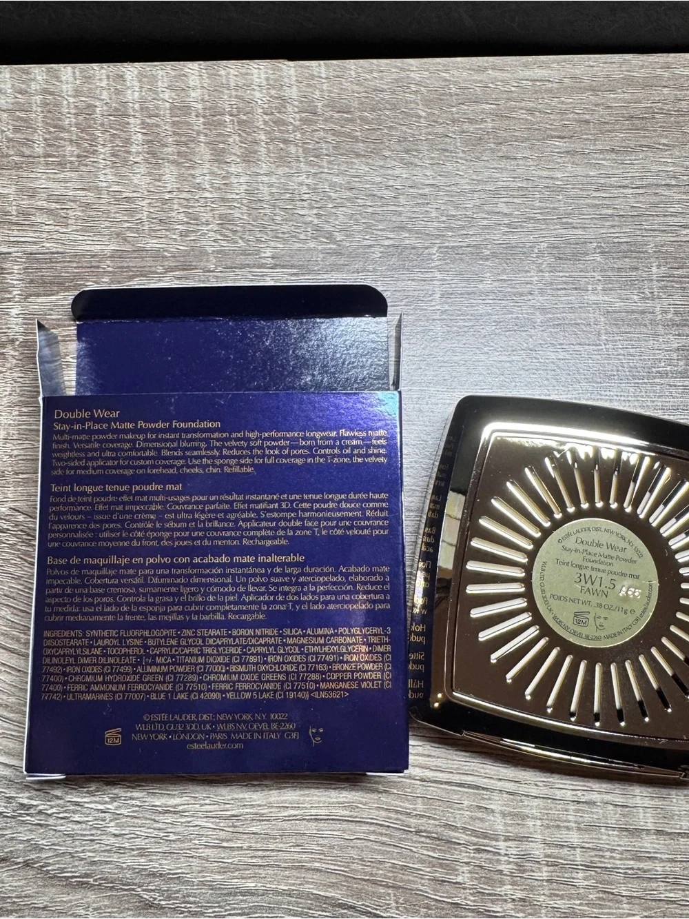 Estee Lauder Double Wear Stay-in-Place Matte Powder Foundation 3W1.5 Fawn NIB